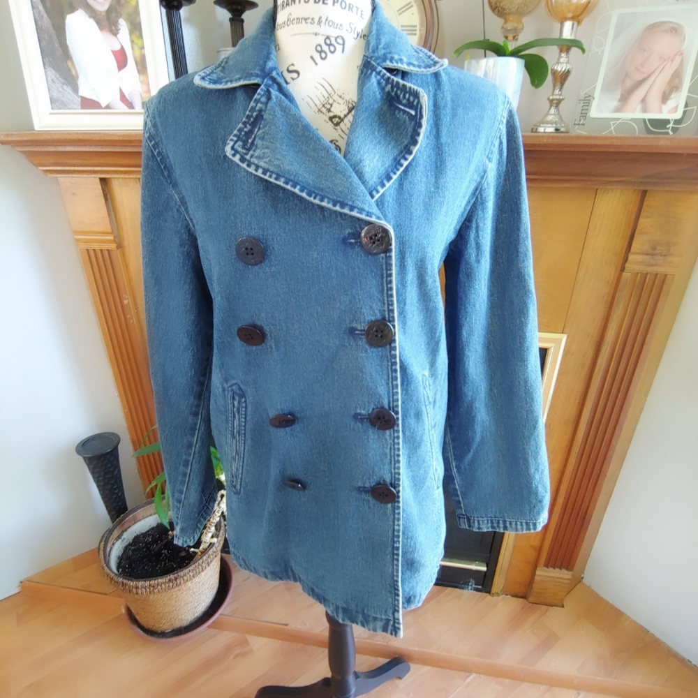 🎊HP🎊Ralph Lauren Double Breasted Denim Jacket. - Picture 1 of 14